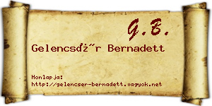 Gelencsér Bernadett névjegykártya